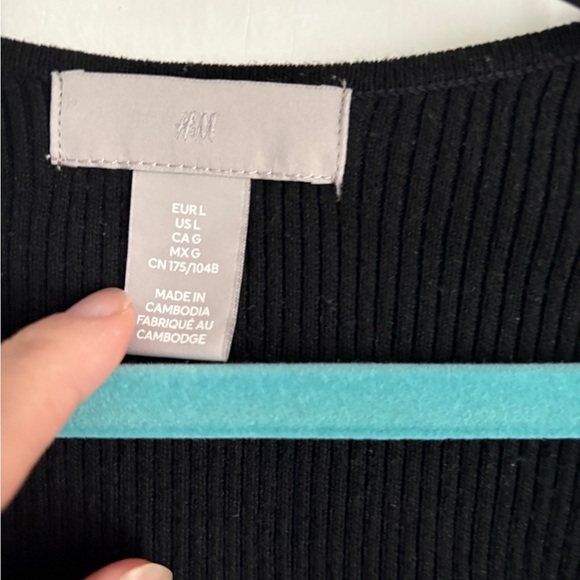 H&M Black Ribbed square neck Knit Top - Picture 4 of 5